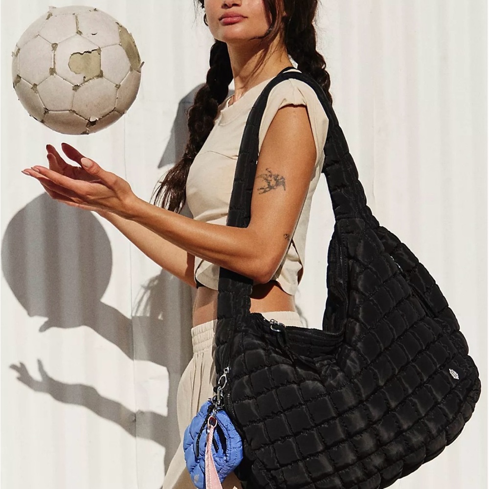 EUC Free People Black Quilted Carryall Bag - Picture 5 of 13